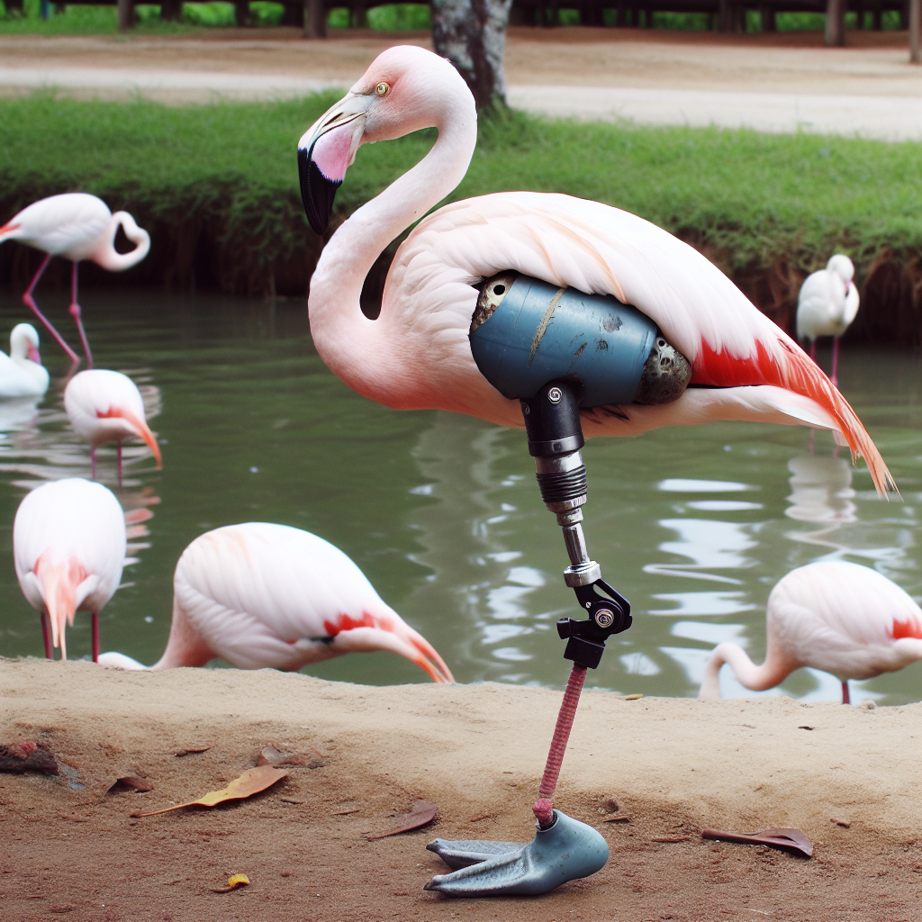 Flamingo with Amputated Leg May Fly Again with Prosthesis