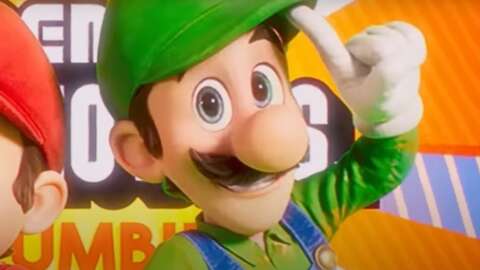 Luigi Does Not Care That This Couple Just Got Engaged at Super Nintendo World Theme Park