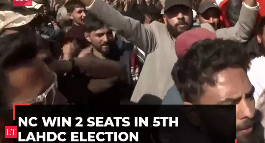 J&K: National Conference workers celebrate as they win 2 seats in 5th LAHDC Election