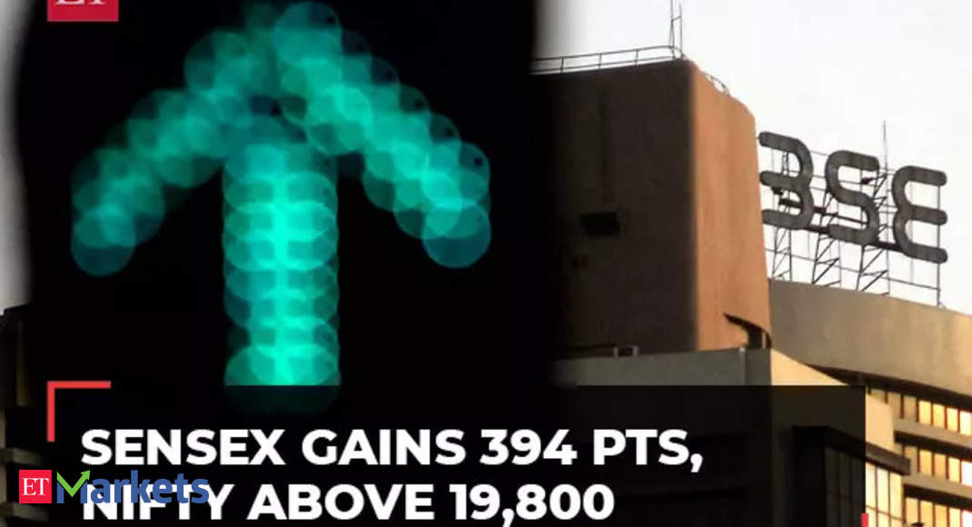 Sensex gains 394 pts, Nifty above 19,800; energy, FMCG shares shine