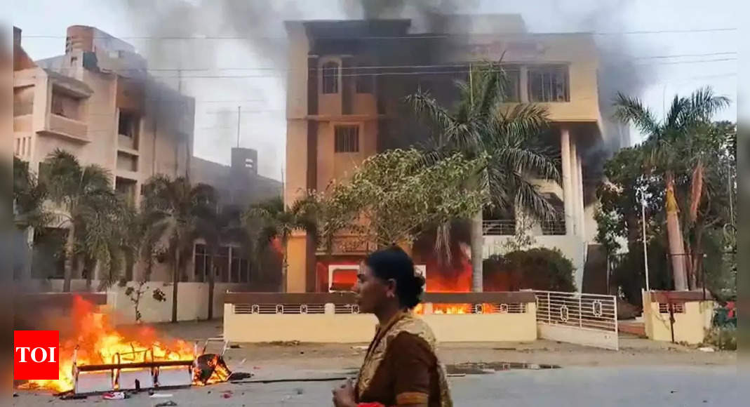 Protesters Set Fire to NCP MLA’s Bungalow and Other Properties in Beed District