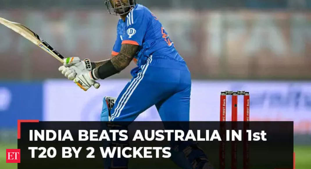 India Beats Australia in 1st T20 by 2 Wickets; Leads 1-0 in 5-Match Series