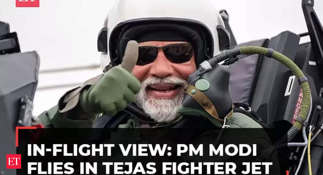 PM Modi Flies in Tejas Fighter Jet, Shares In-flight View from the Indigenously Built Aircraft