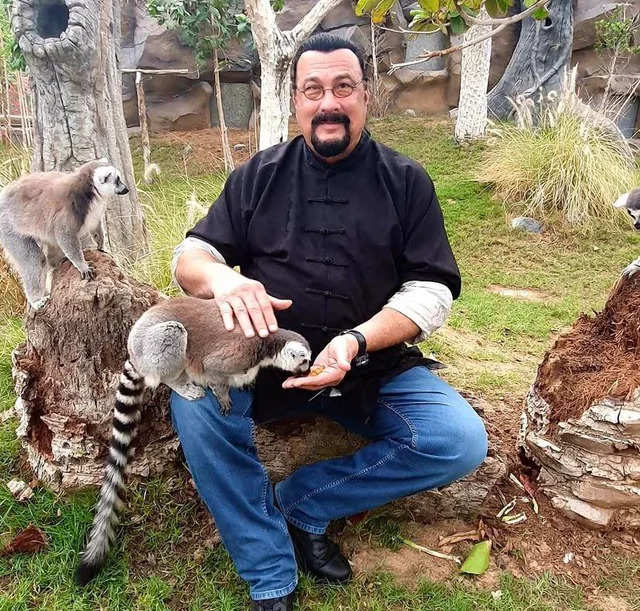 Steven Seagal Enjoys Zoo Day With Ligar and Wildlife