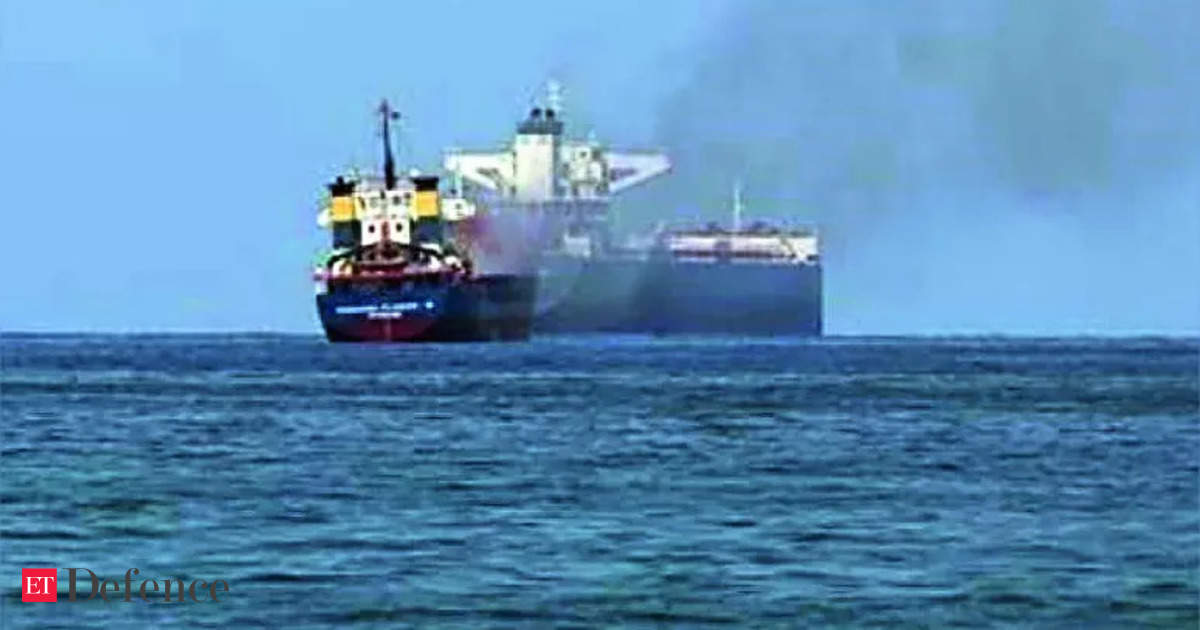 Fire on ship carrying oil from Saudi, drone attack suspected