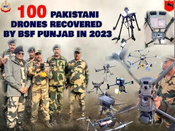 BSF Hits a Century: Shoots Down 100 Pakistani Drones in 2023