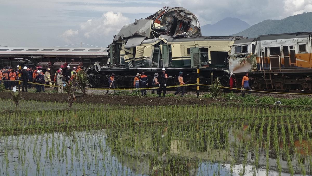 Trains collide on Indonesia’s main island of Java, killing at least 3 people