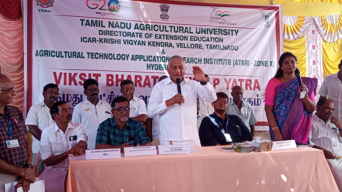 Union Minister General V.K. Singh Participates in Viksit Bharat Sankalp Yatra in Vellore