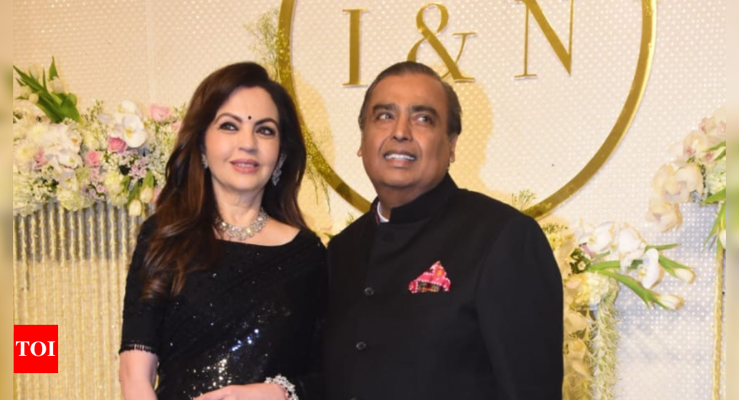 Nita Ambani Stuns in Manish Malhotra Sari at Ira Khan and Nupur Shikhare’s Reception