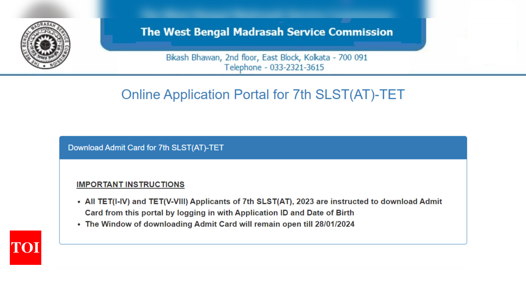 WBMSC SLS TET 2023: Download Admit Card for 1729 Assistant Teacher Posts Exam on Jan 28