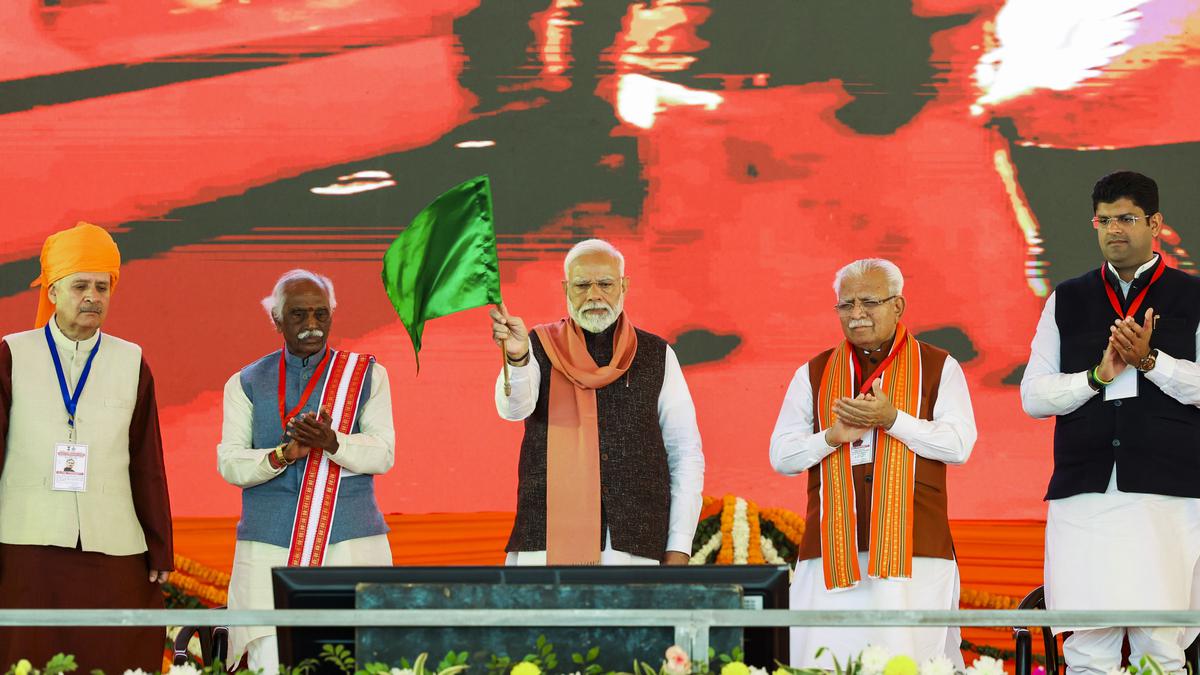 PM Modi lays foundation stone of AIIMS Rewari in Haryana