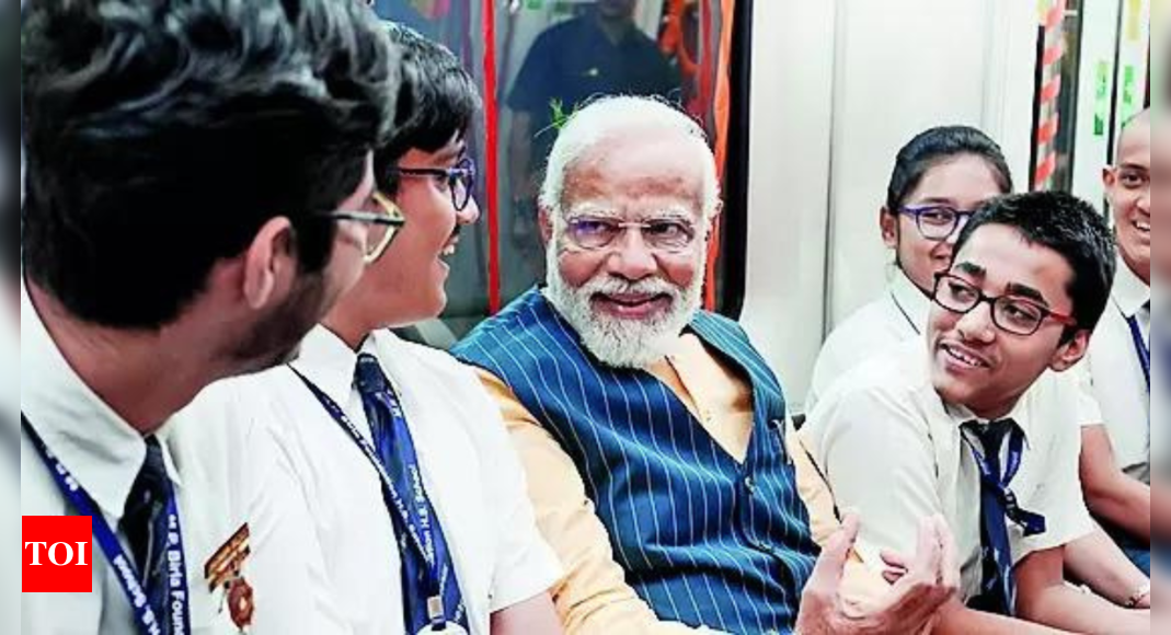 PM Modi Inaugurates India’s First Underwater Metro in Kolkata, Takes Metro Ride with Students