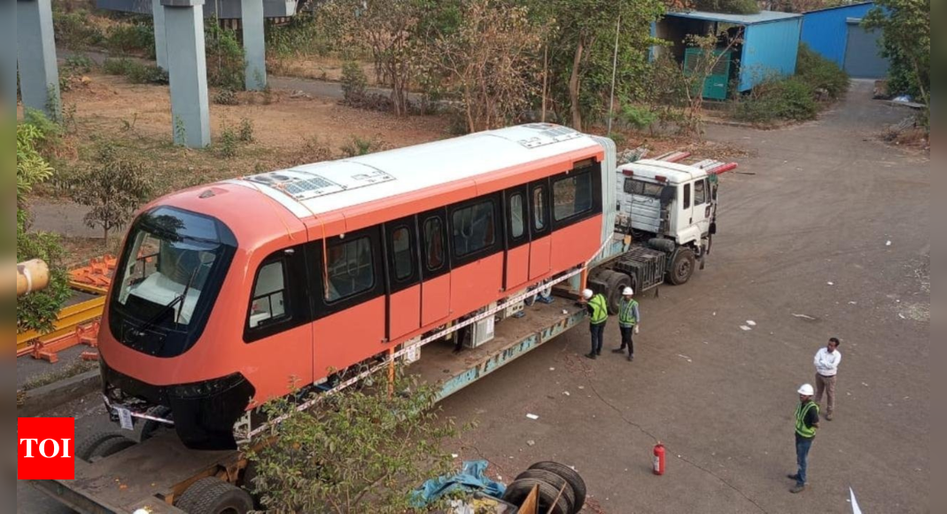 First of the 10 New Monorail Rake Reaches Mumbai