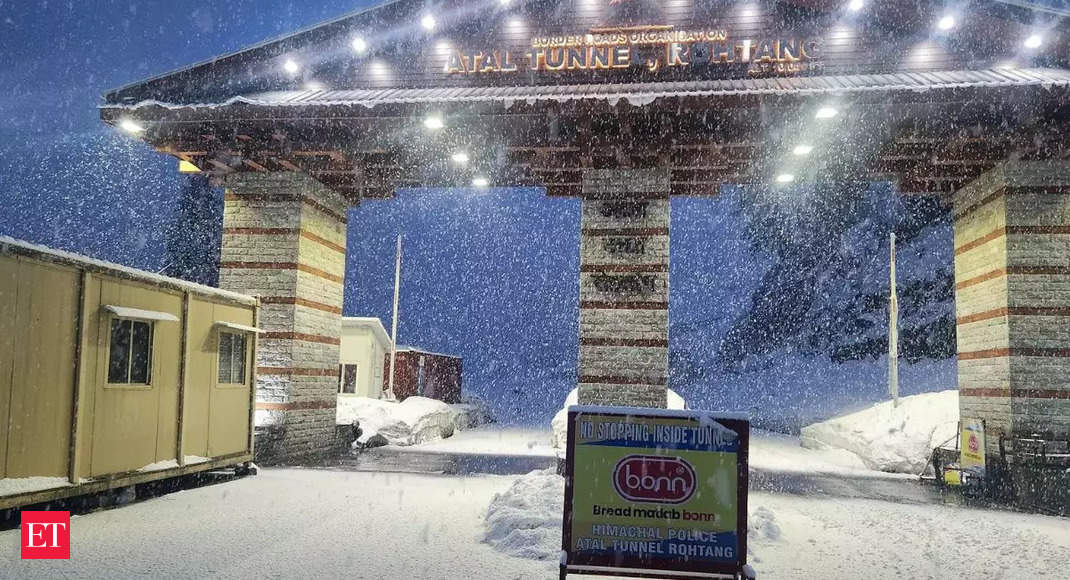 Atal Tunnel in Himachal Pradesh Receives Fresh Snowfall