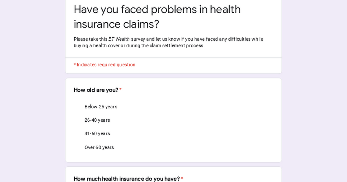 Survey | Faced problems in health insurance claims?