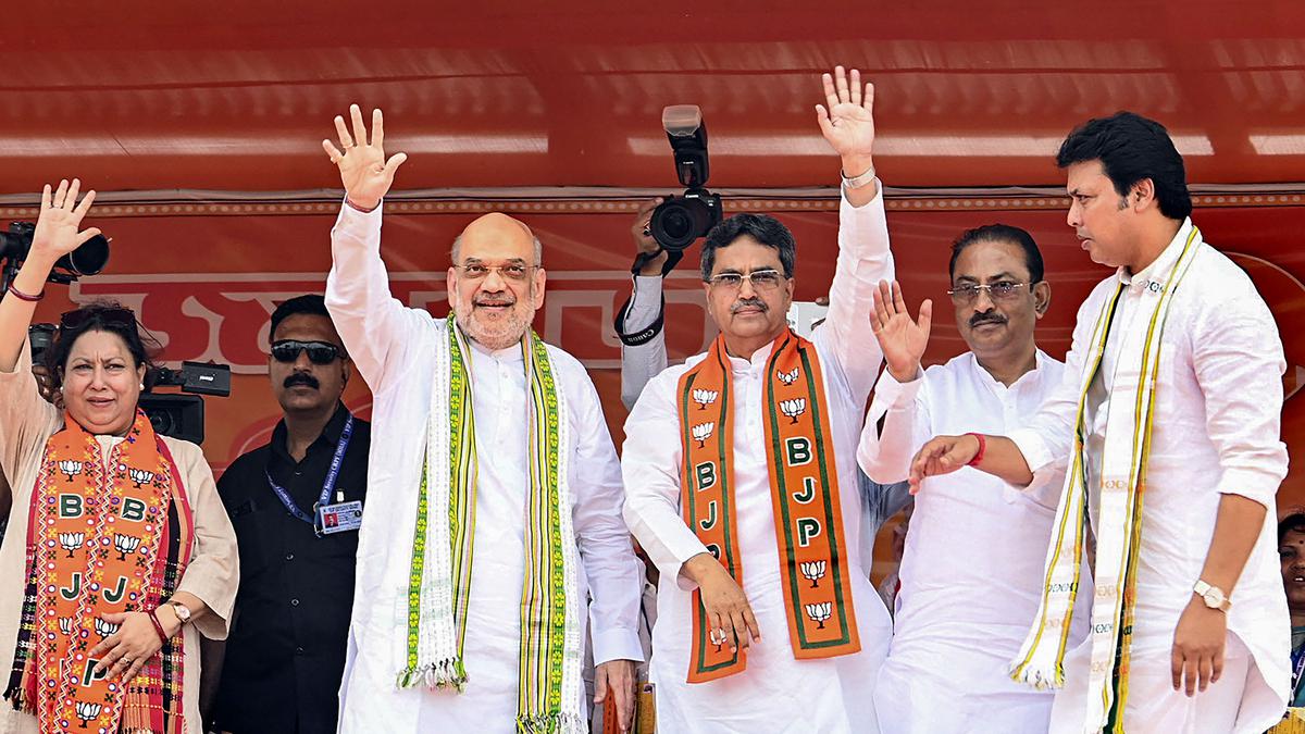 Amit Shah Addresses Election Rally in Tripura, Outlines Development Initiatives of Modi Govt