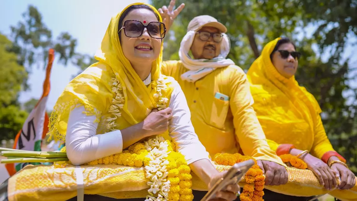 Trinamool Congress leader Mahua Moitra campaigns in rural Bengal