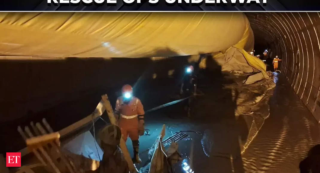 Telangana: Rescue ops underway to rescue workers trapped inside Srisailam tunnel in Nagarkurnool